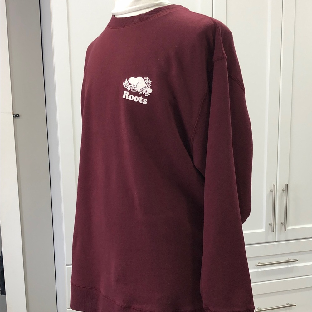 🦫Roots Men’s Crewneck Sweatshirt – XXL – Maroon - Picture 4 of 11